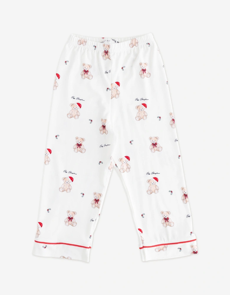 Kids Mini COZY Holly Jolly Bear Pyjamas in Ivory