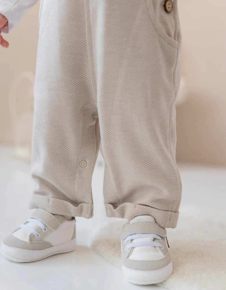 Baby Dungaree and T-Shirt Set in Beige