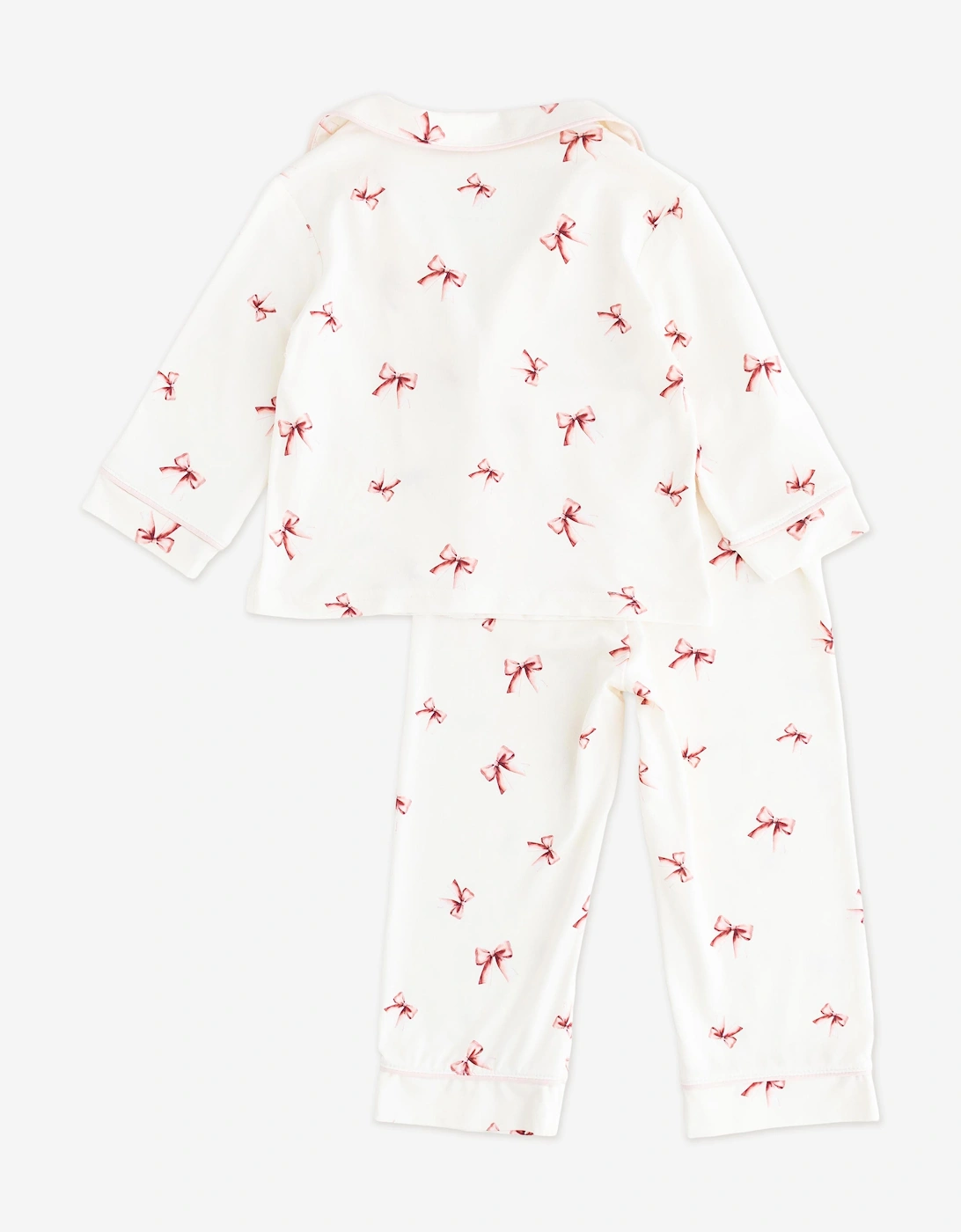 Girls Mini COZY Rosy Ribbon Pyjamas in Ivory