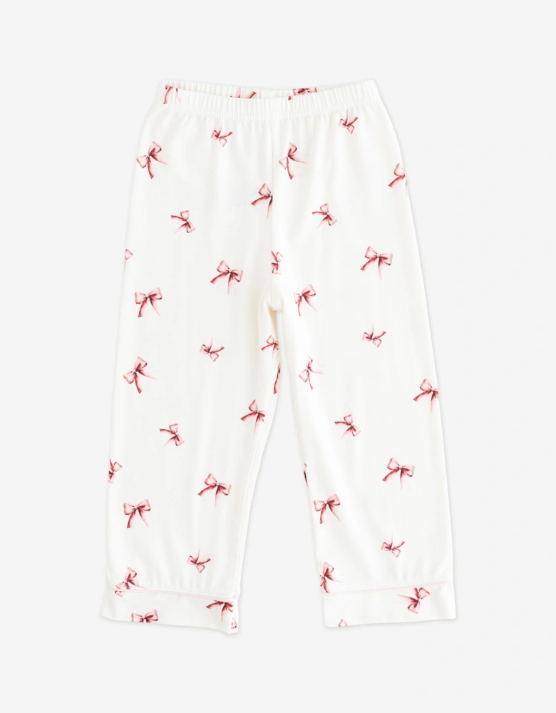 Girls Mini COZY Rosy Ribbon Pyjamas in Ivory