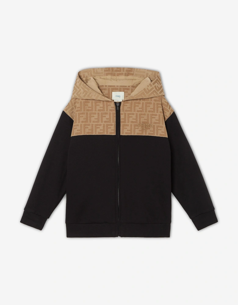 Kids FF Logo Zip Up Top in Black