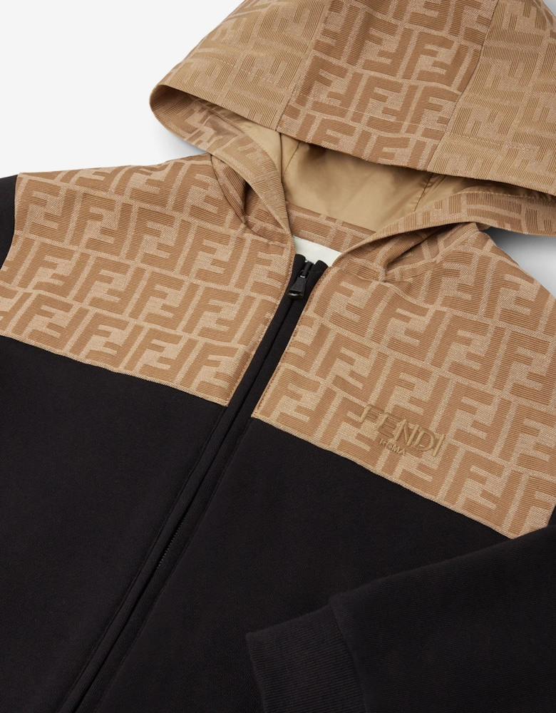 Kids FF Logo Zip Up Top in Black