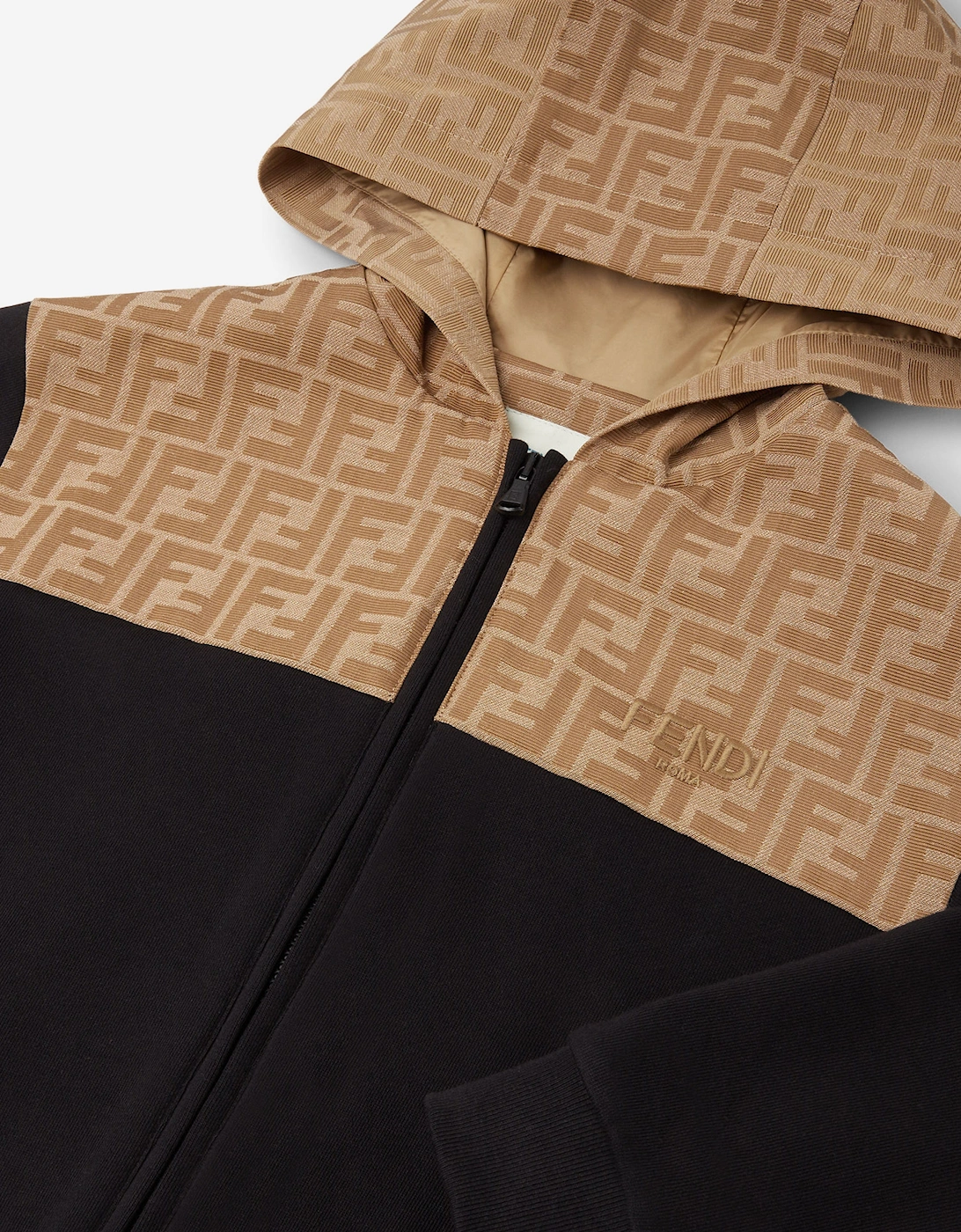 Kids FF Logo Zip Up Top in Black