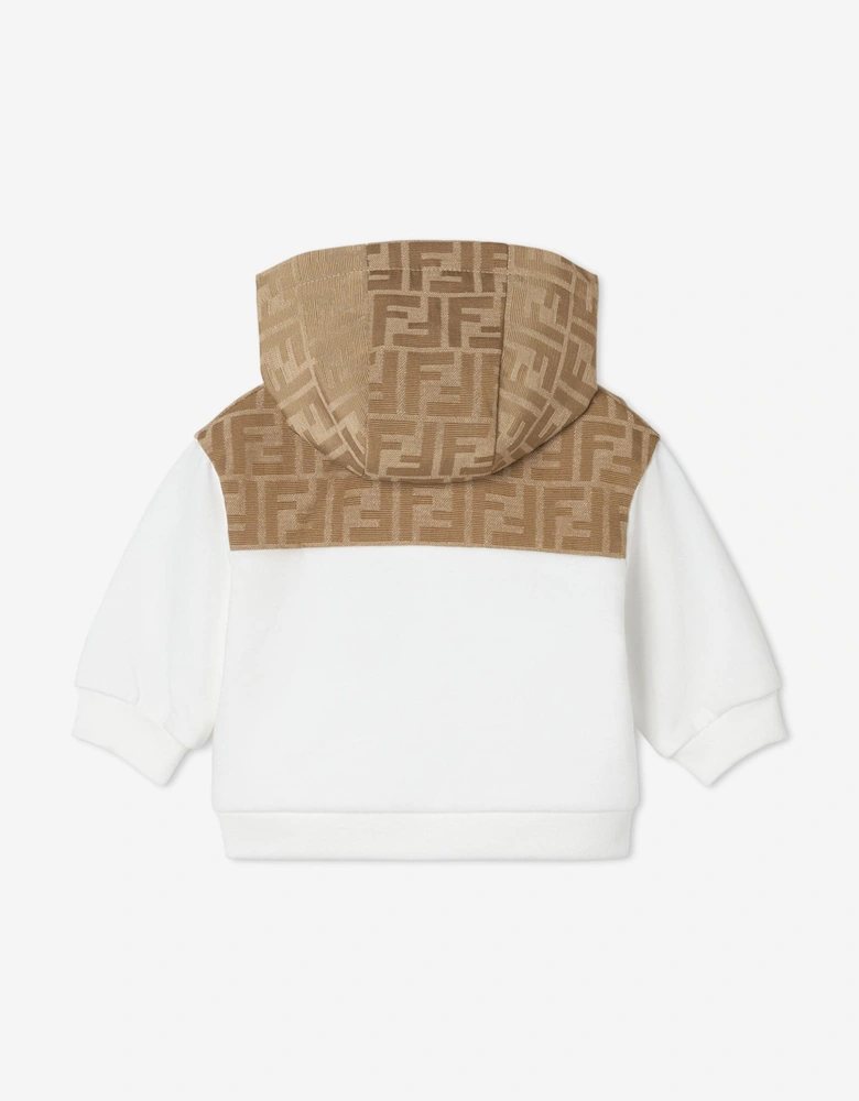 Baby FF Logo Zip Up Top in White