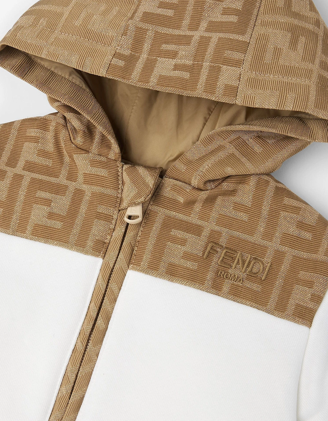 Baby FF Logo Zip Up Top in White