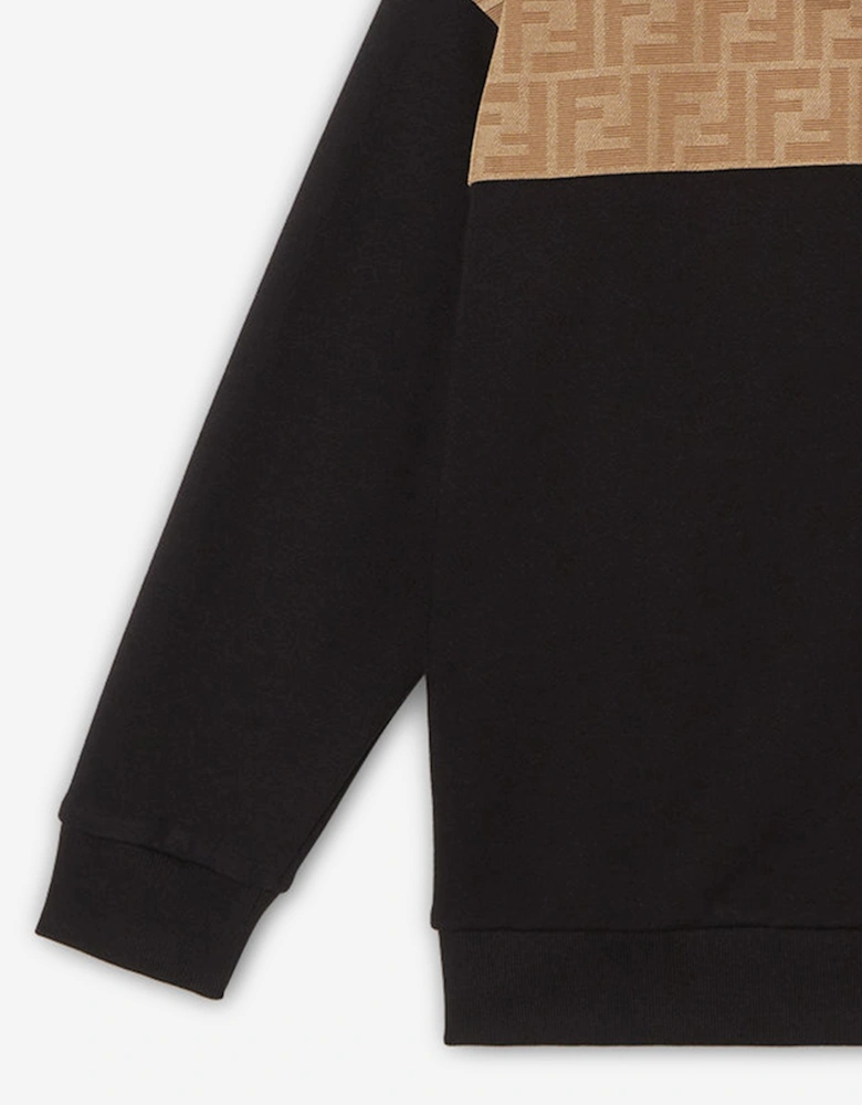 Kids FF Logo Zip Up Top in Black