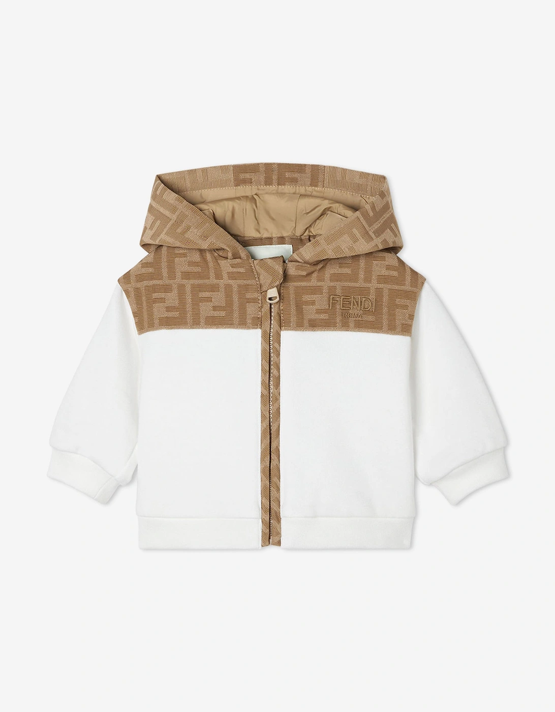 Baby FF Logo Zip Up Top in White, 5 of 4