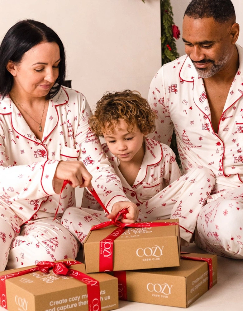 Adult COZY Fa La La Christmas Pyjamas in Ivory