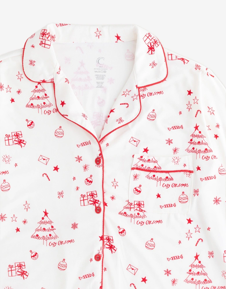 Adult COZY Fa La La Christmas Pyjamas in Ivory