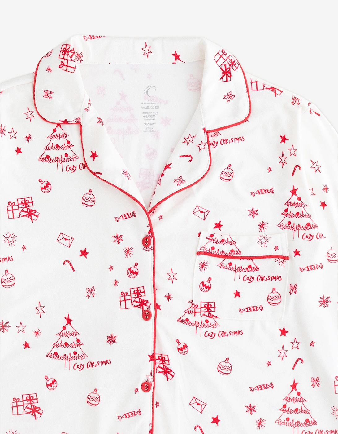 Adult COZY Fa La La Christmas Pyjamas in Ivory