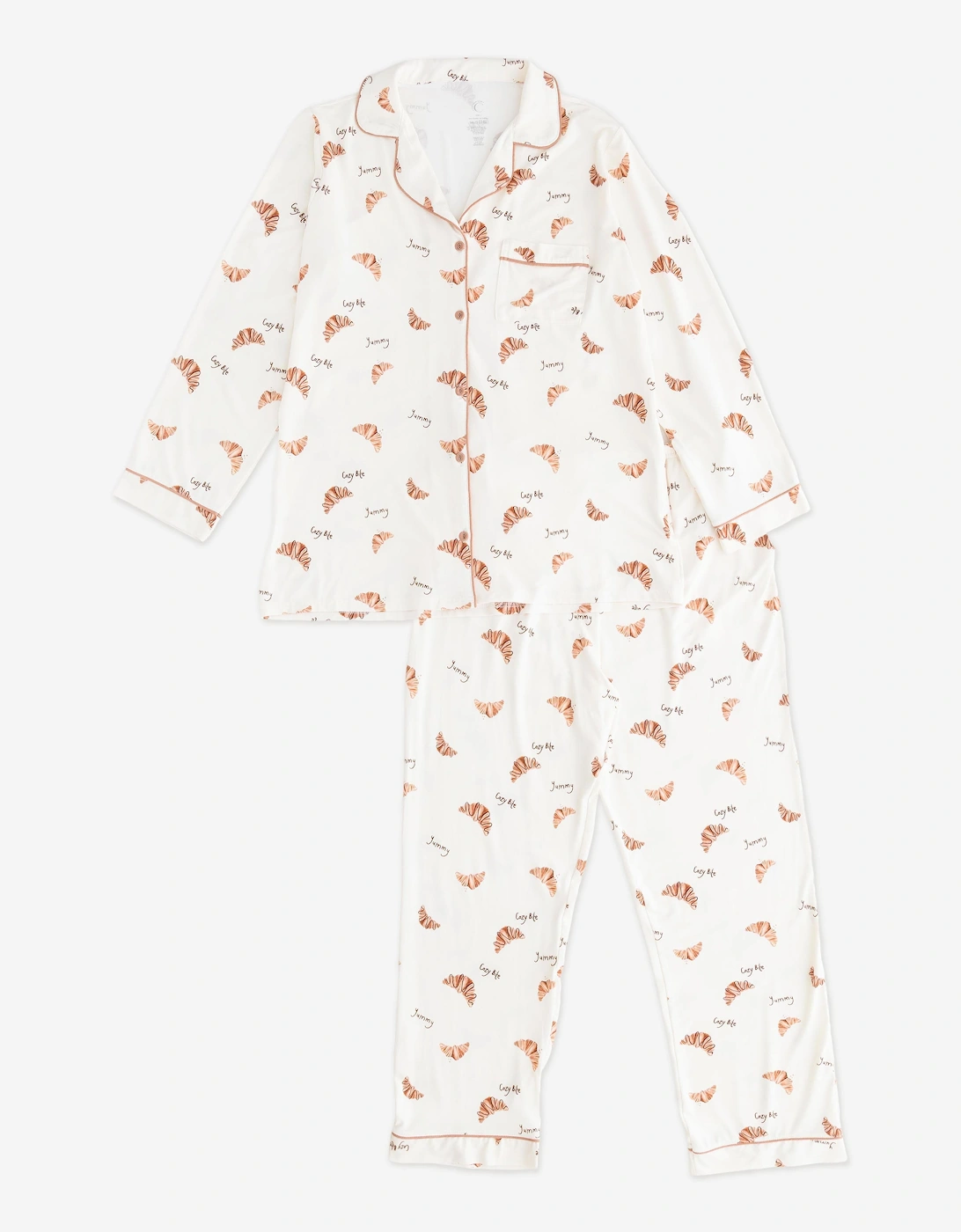 Adult COZY Croissant Club Pyjamas in Ivory, 7 of 6