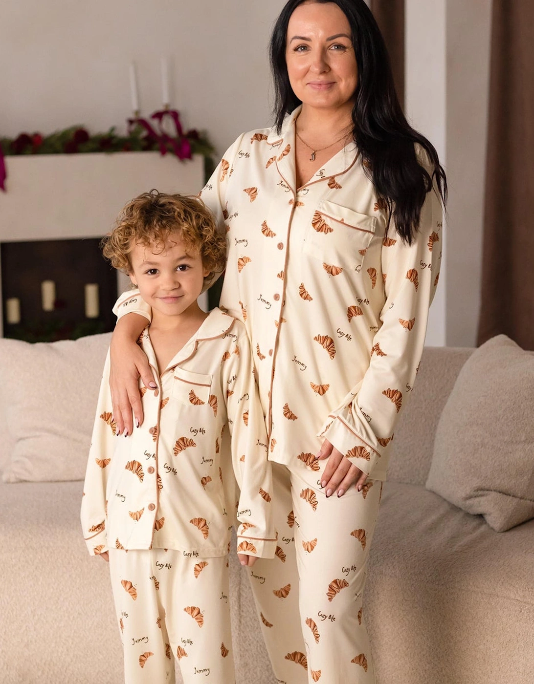 Adult COZY Croissant Club Pyjamas in Ivory