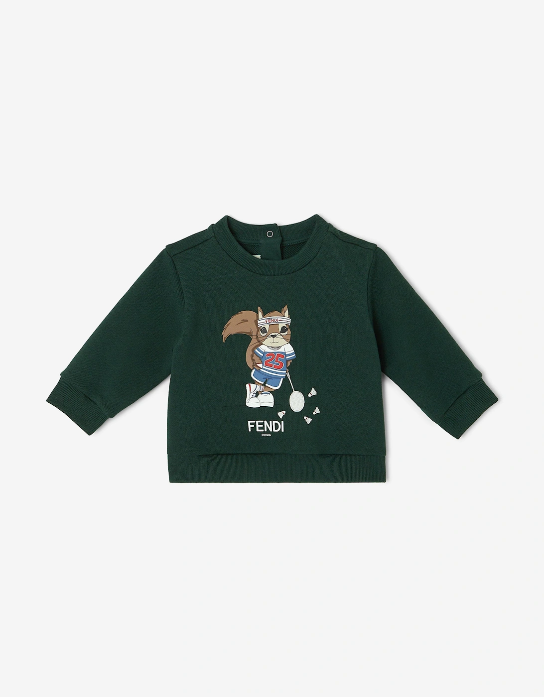 Baby Boys Squirrel Sweatshirt in Green, 5 of 4