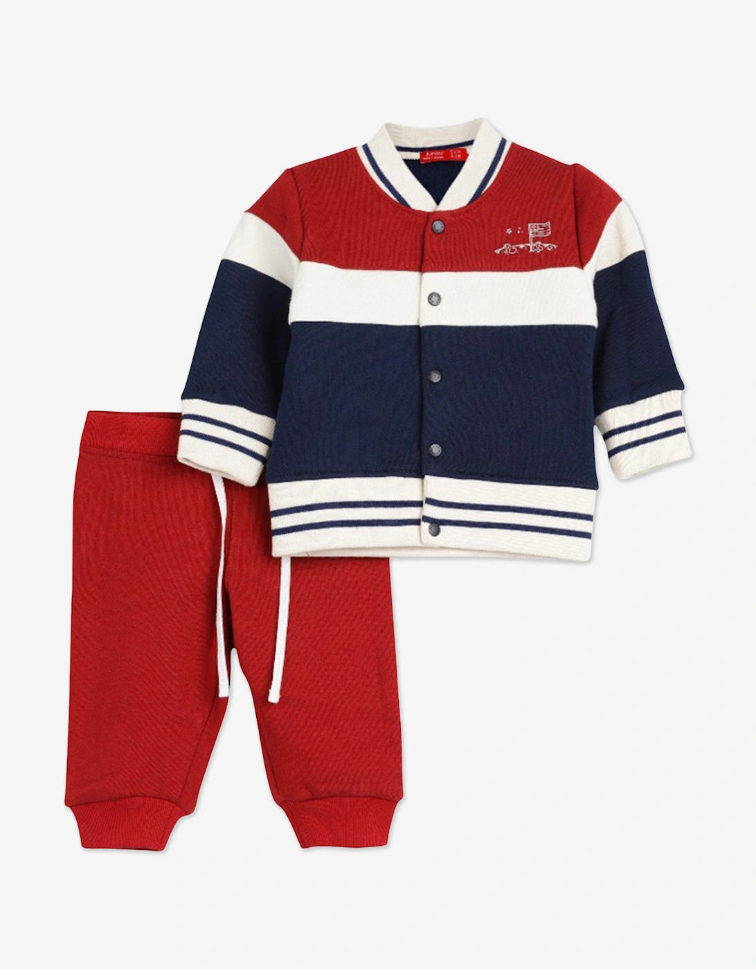 Baby Boys Knitted Jacket and Trouser Set in Red, 5 of 4