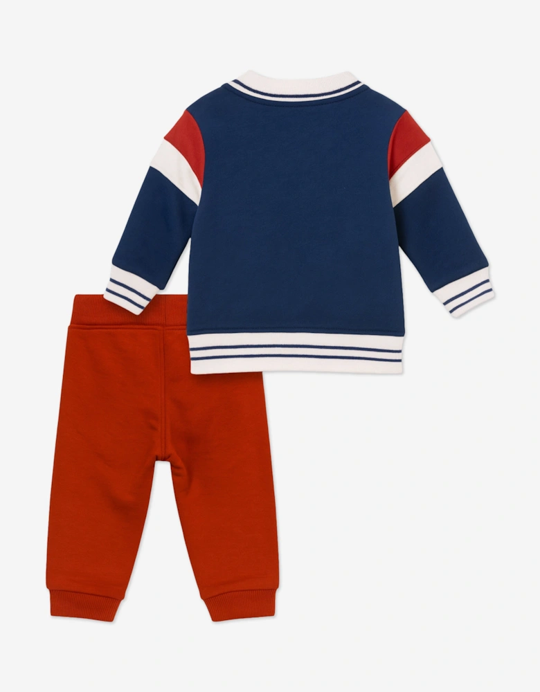 Baby Boys Knitted Jacket and Trouser Set in Red