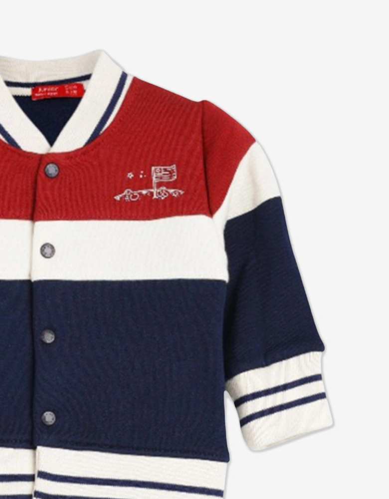 Baby Boys Knitted Jacket and Trouser Set in Red