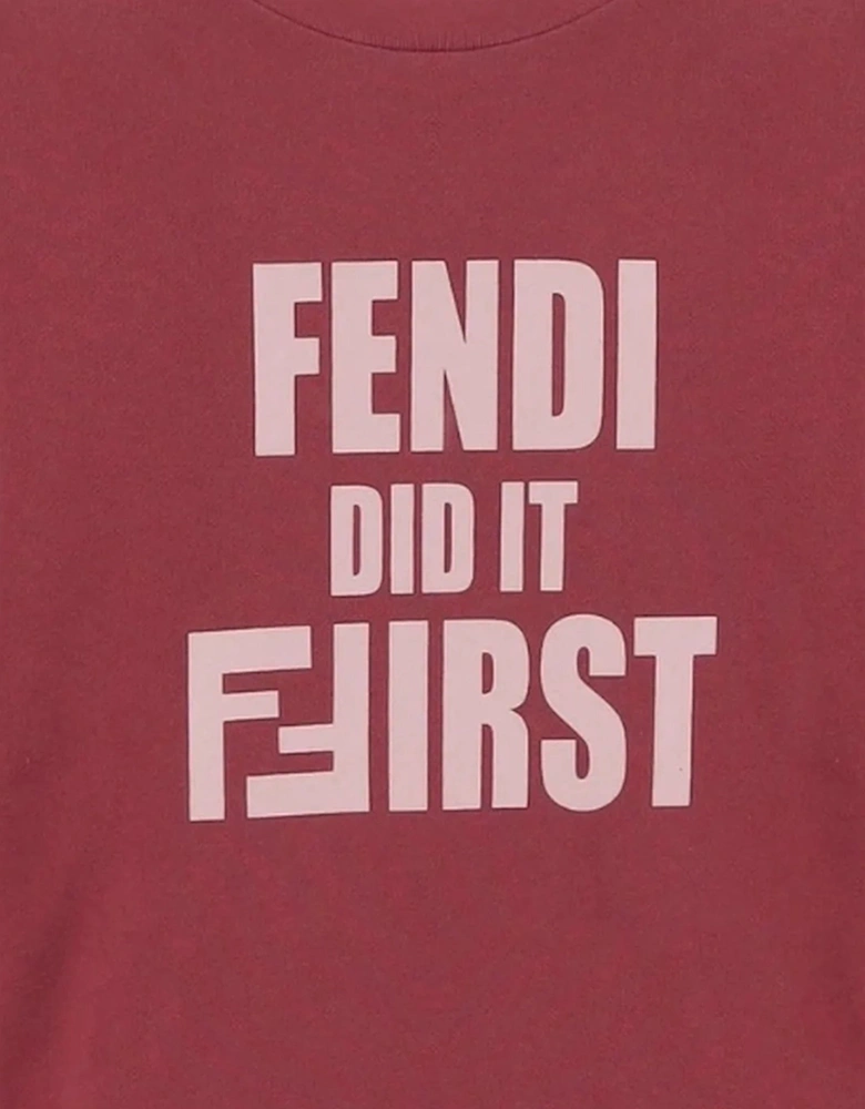 Kids Slogan Sweatshirt in Red