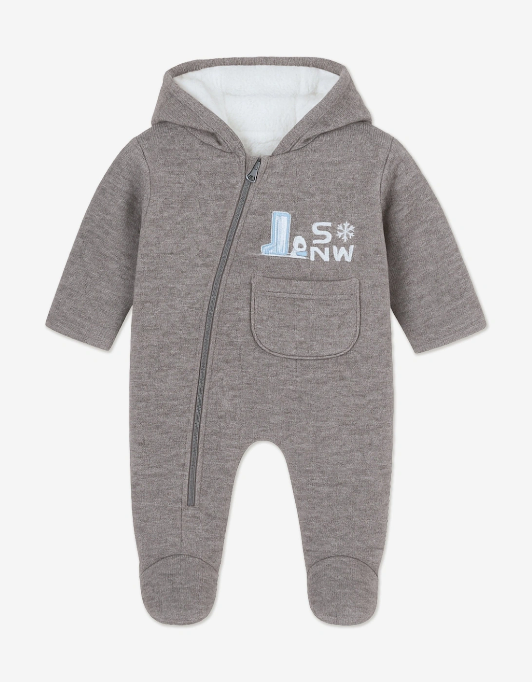 Baby Boys Pramsuit in Grey, 5 of 4