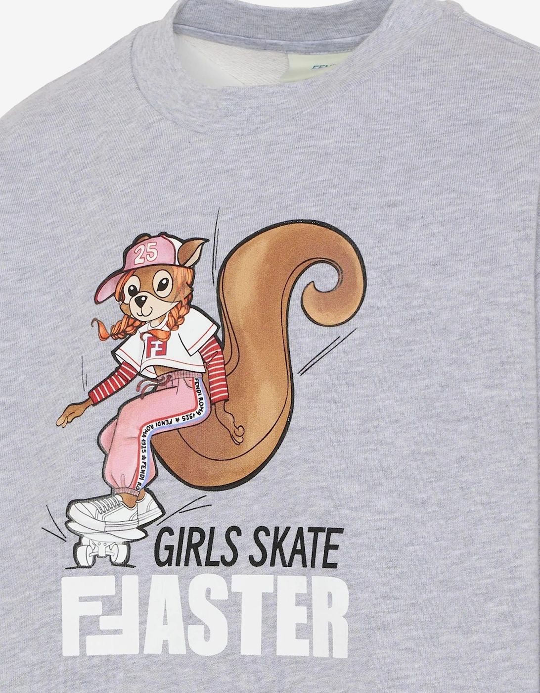 Girls Squirrel Sweatshirt in Grey