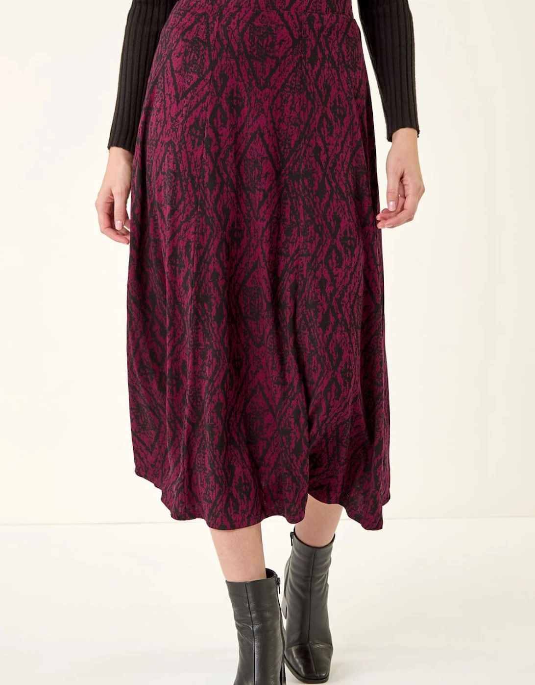 Abstract Diamond Print Midi Skirt, 2 of 1