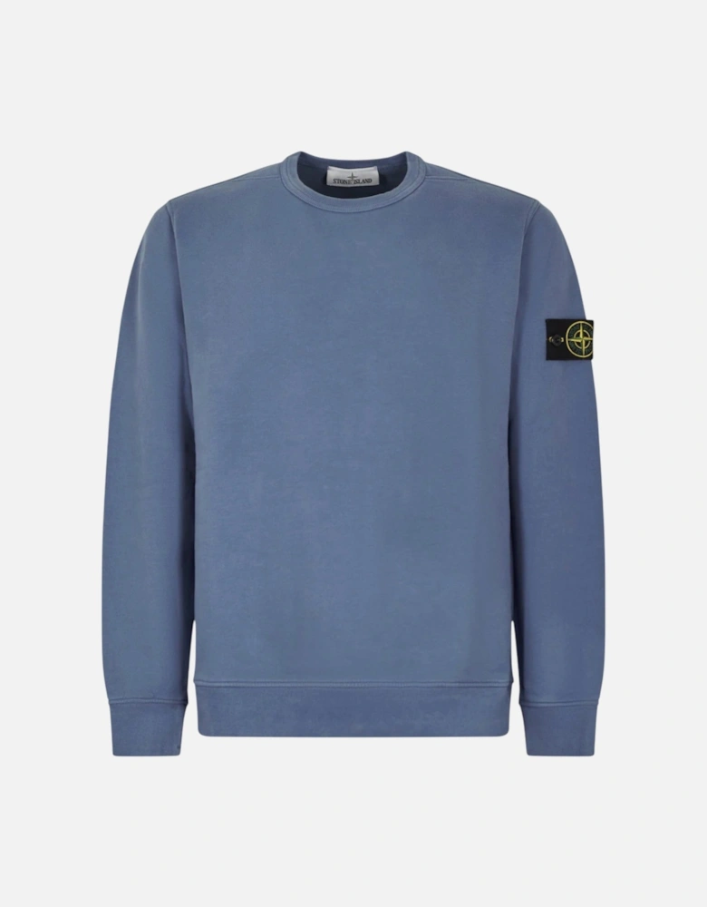 Brushed Organic Cotton Blue Sweatshirt