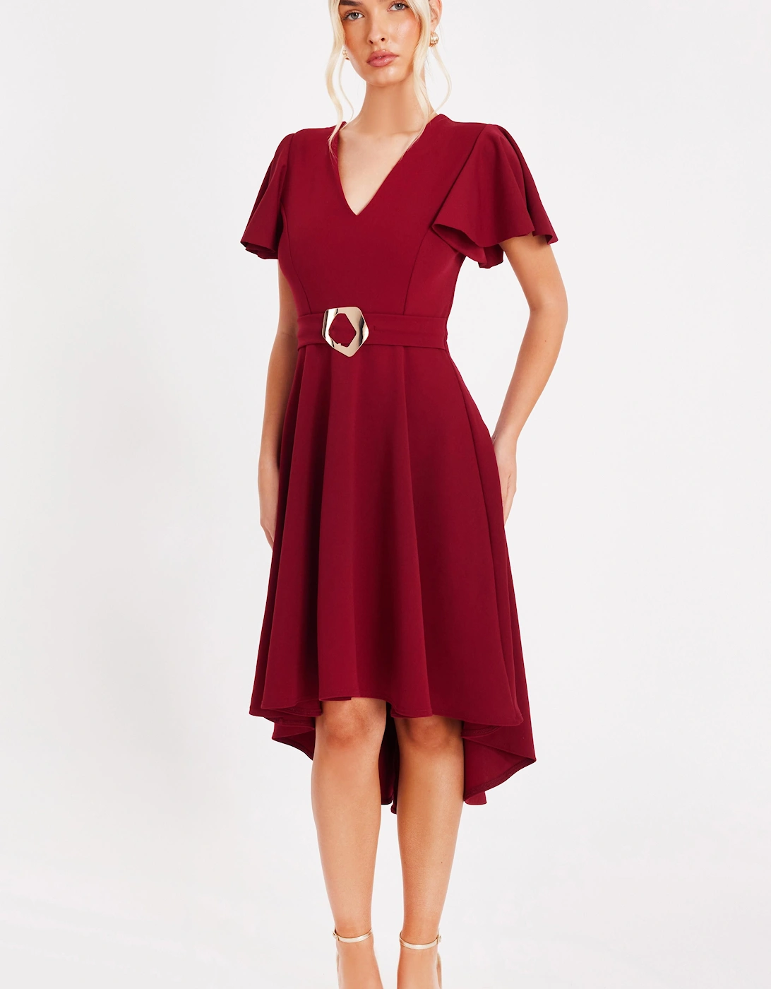 Wine Dip Hem Midi Dress, 2 of 1