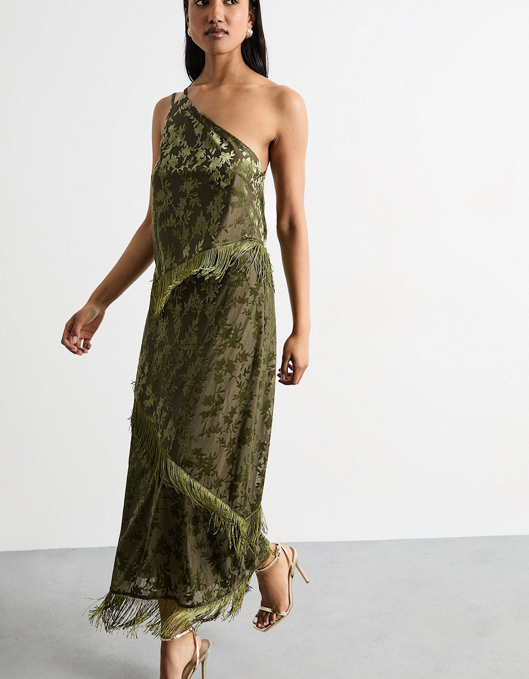 Devore Fringe Detail Midi Skirt, 2 of 1