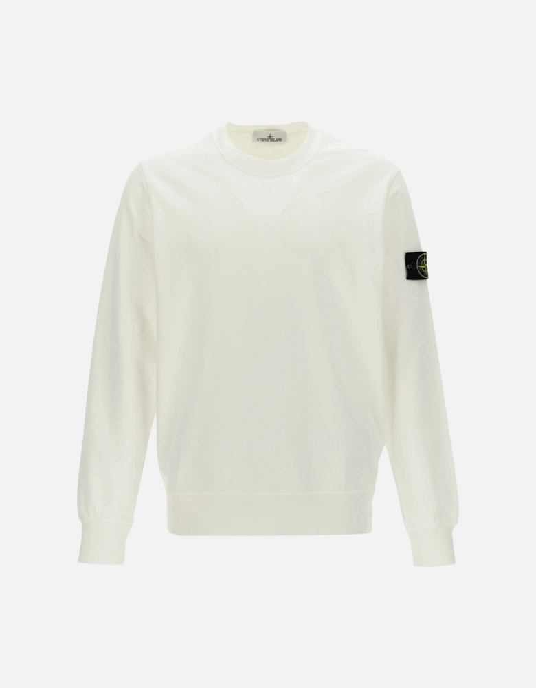 Brushed Cotton Ivory White Sweatshirt