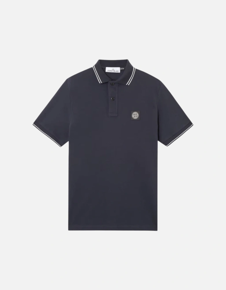 Organic Cotton Elastane Pique Navy Polo Shirt