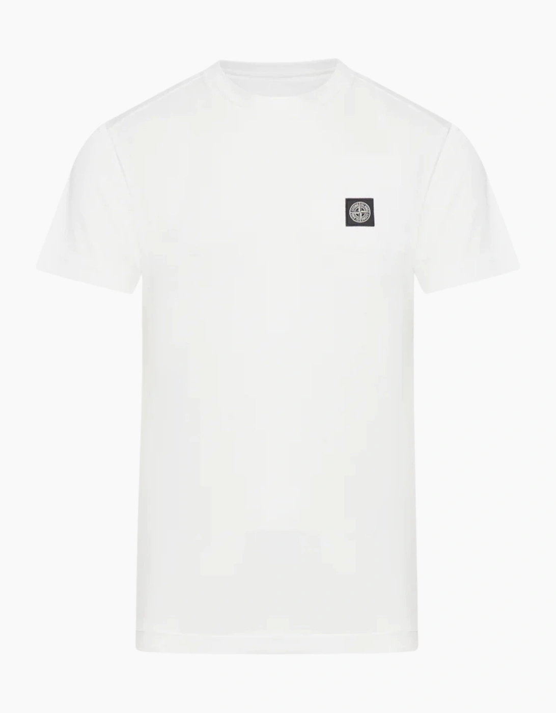 Stone Island Men's White Logo Patch T-Shirt - Size: 38