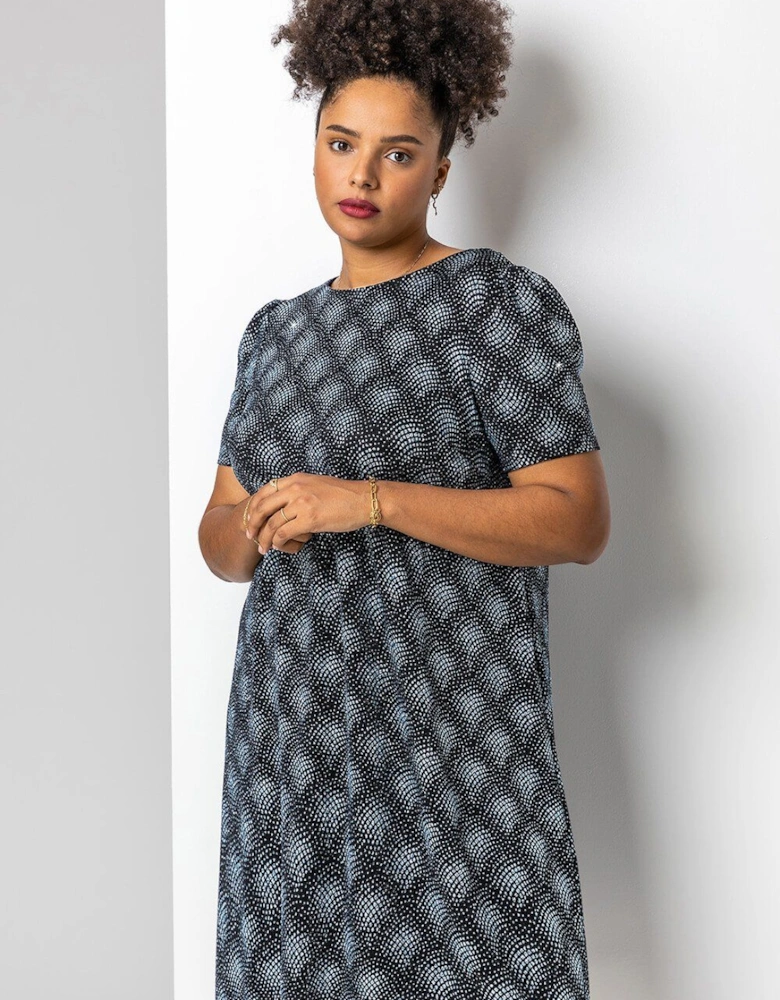 Curve Glitter Print Shift Dress