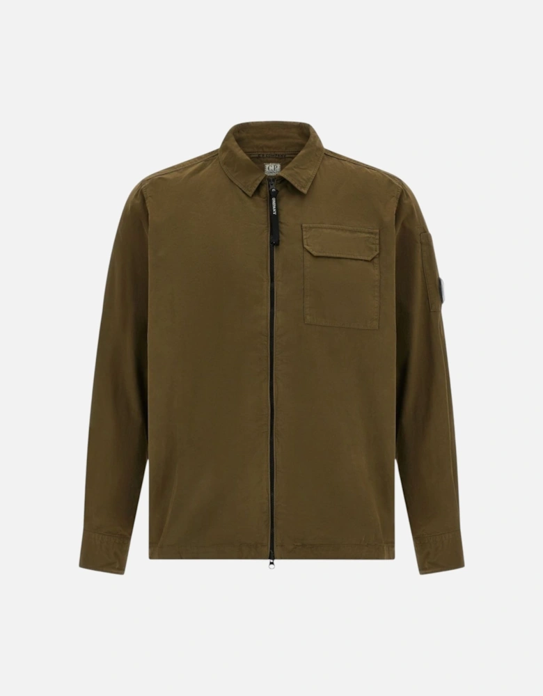 C.P. Company Khaki Green Zip-Up Overshirt