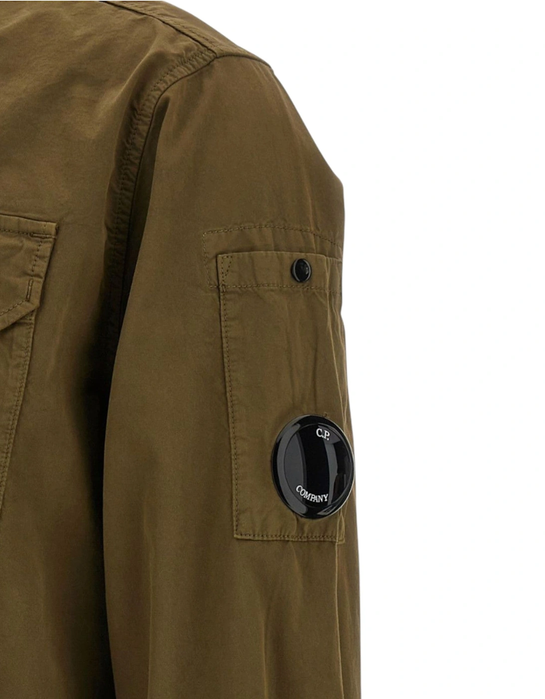 C.P. Company Khaki Green Zip-Up Overshirt