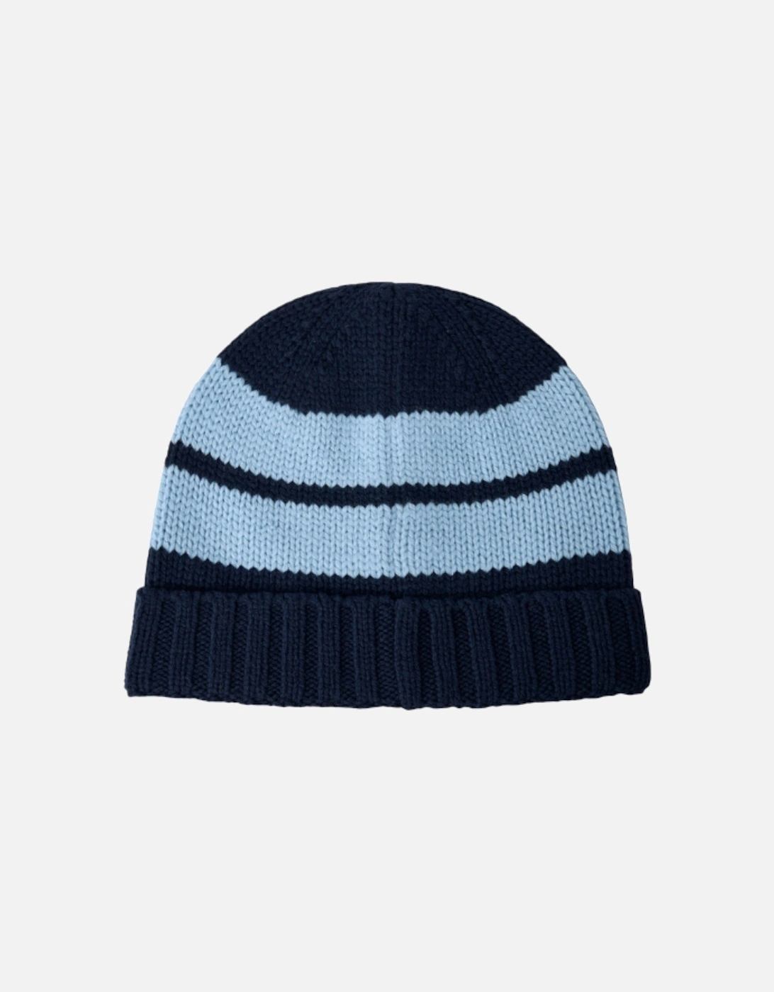 Logo Motif Marina Wool Blue and Navy Beanie
