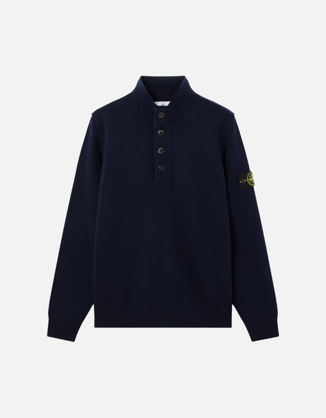 Lambswool 1/4 Zip Buttoned Navy Sweatshirt, 3 of 2