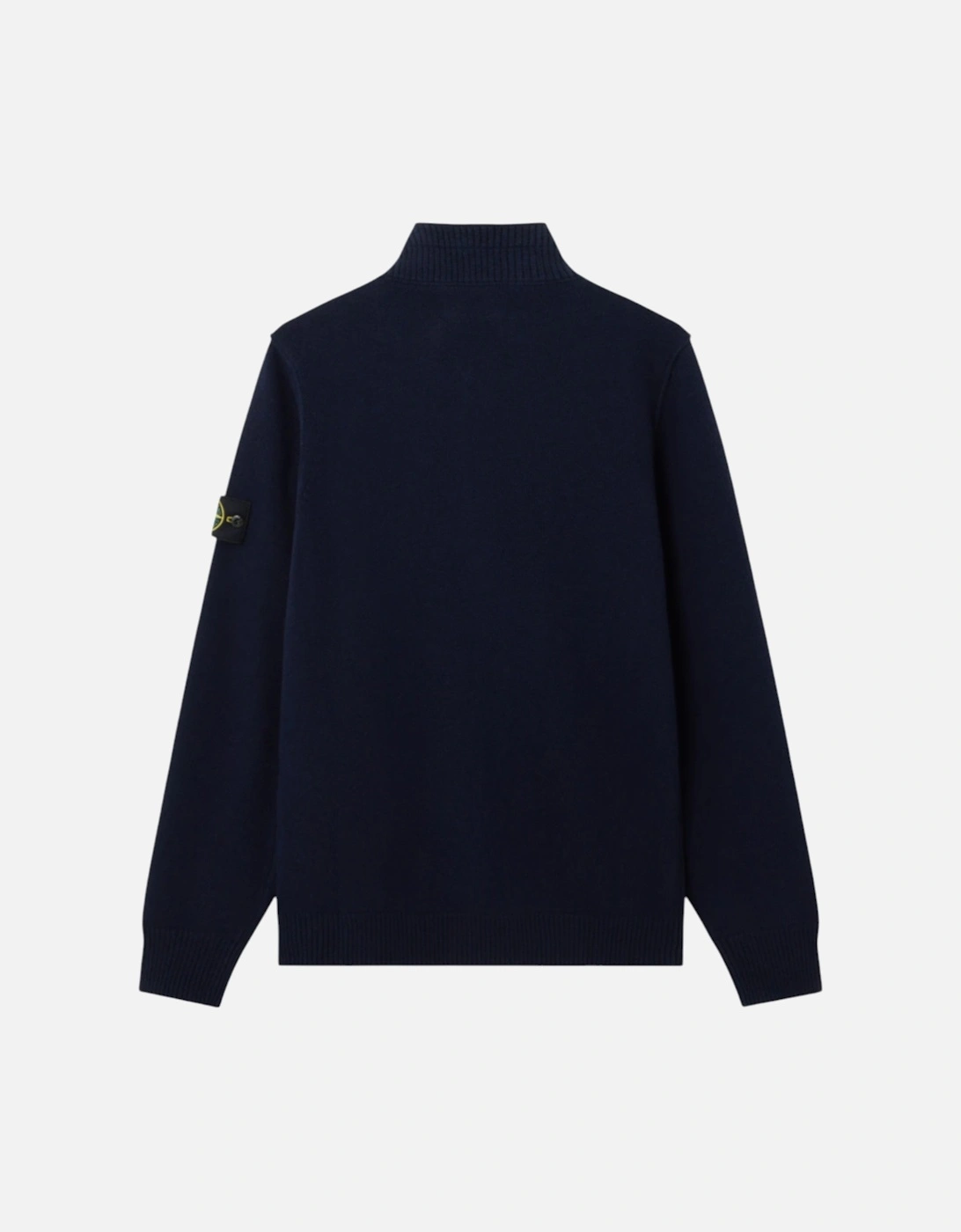 Lambswool 1/4 Zip Buttoned Navy Sweatshirt
