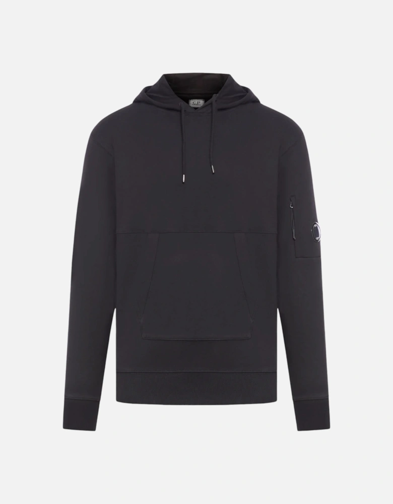 C.P. Company Diagonal Raised Fleece Pocket Lens Black Hoodie