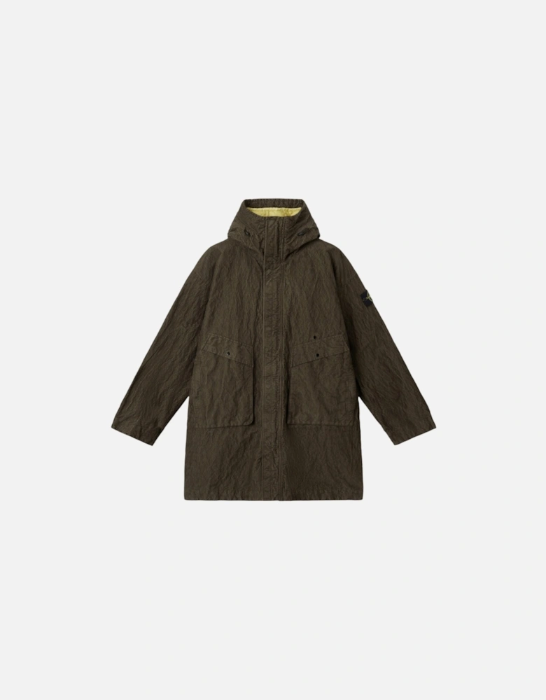 Wrinkled Corduroy 500-TC Military Green Parka Jacket