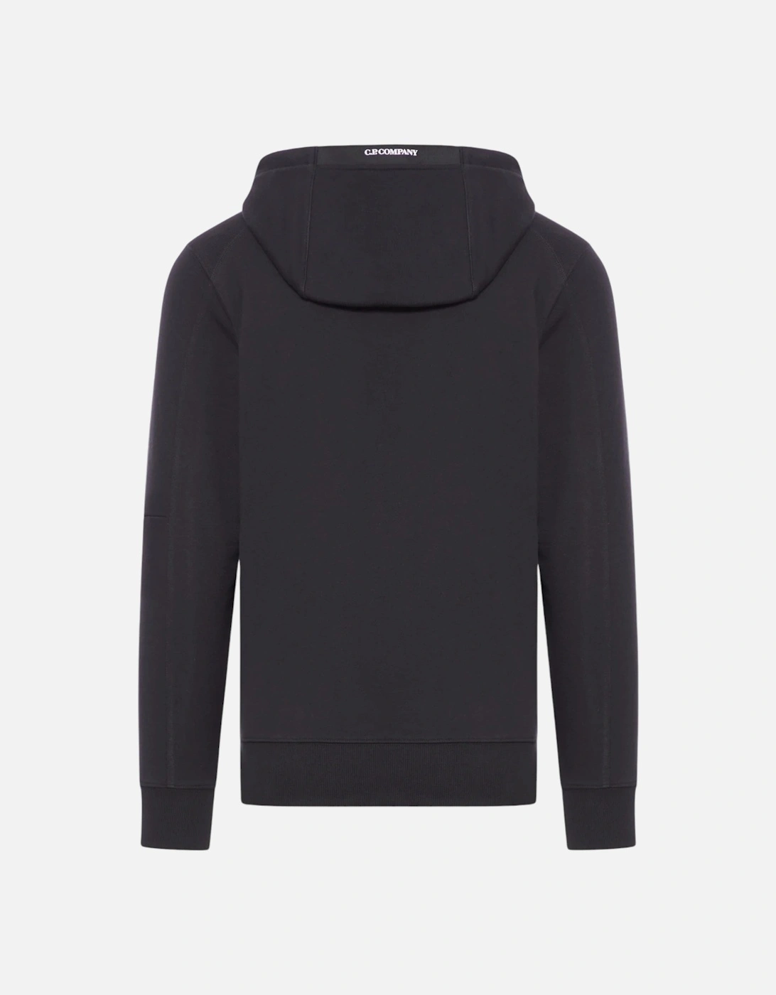 C.P. Company Diagonal Raised Fleece Pocket Lens Black Hoodie