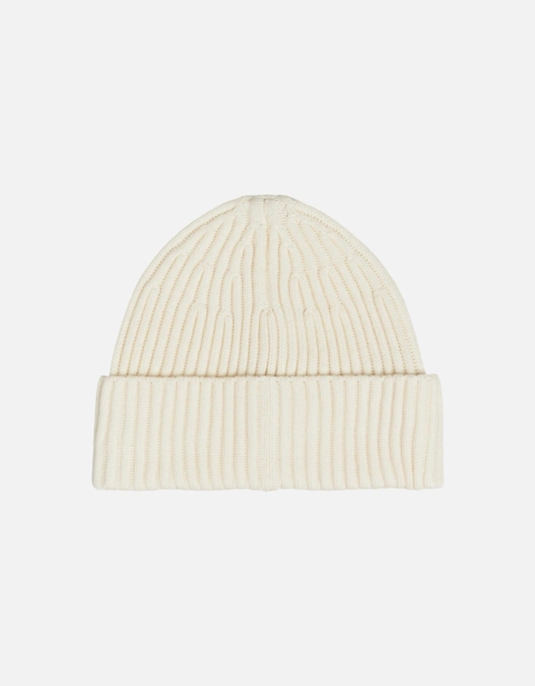Ivory Cream Rib Wool Beanie