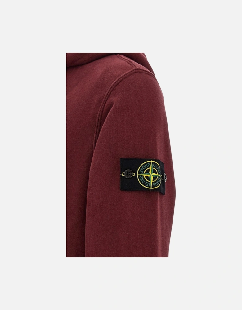 Burgundy Red Fleece Cotton Hoodie