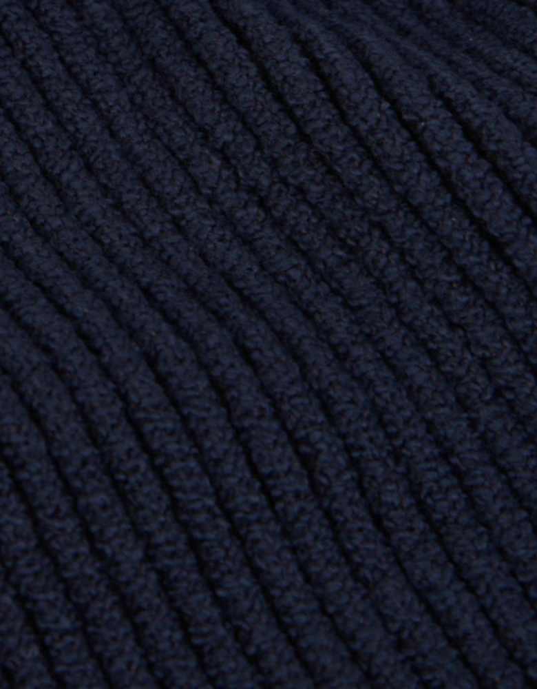 Mixed Fabric Vanise Full Rib RWS Navy Wool Scarf