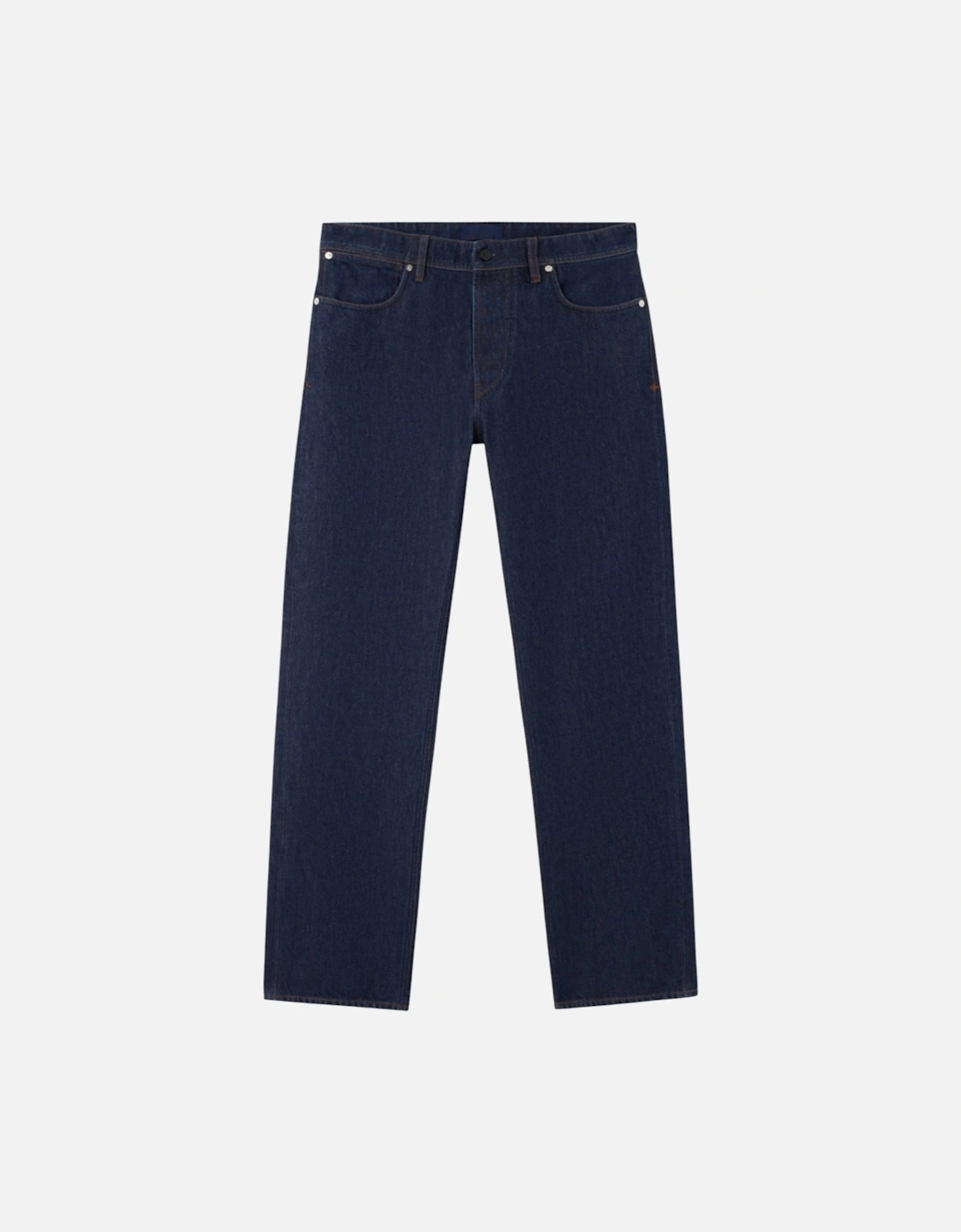 Indigo Denim Rise Regular Straight Fit Blue Rinse Jeans, 4 of 3