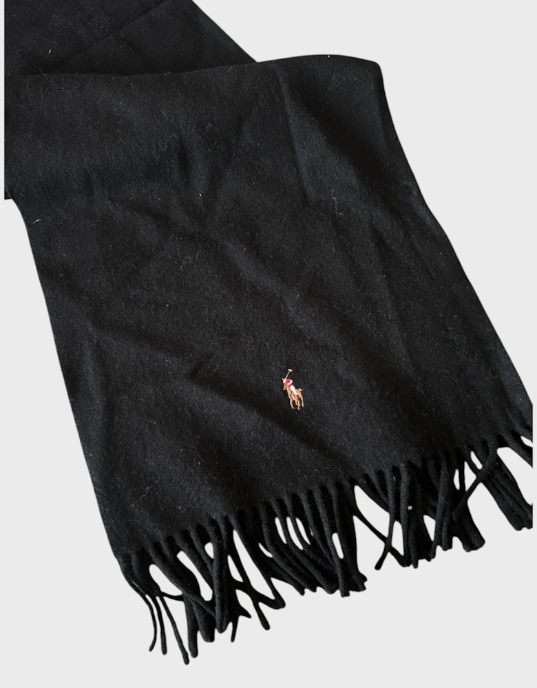 Polo Signature Virgin Wool Scarf Black
