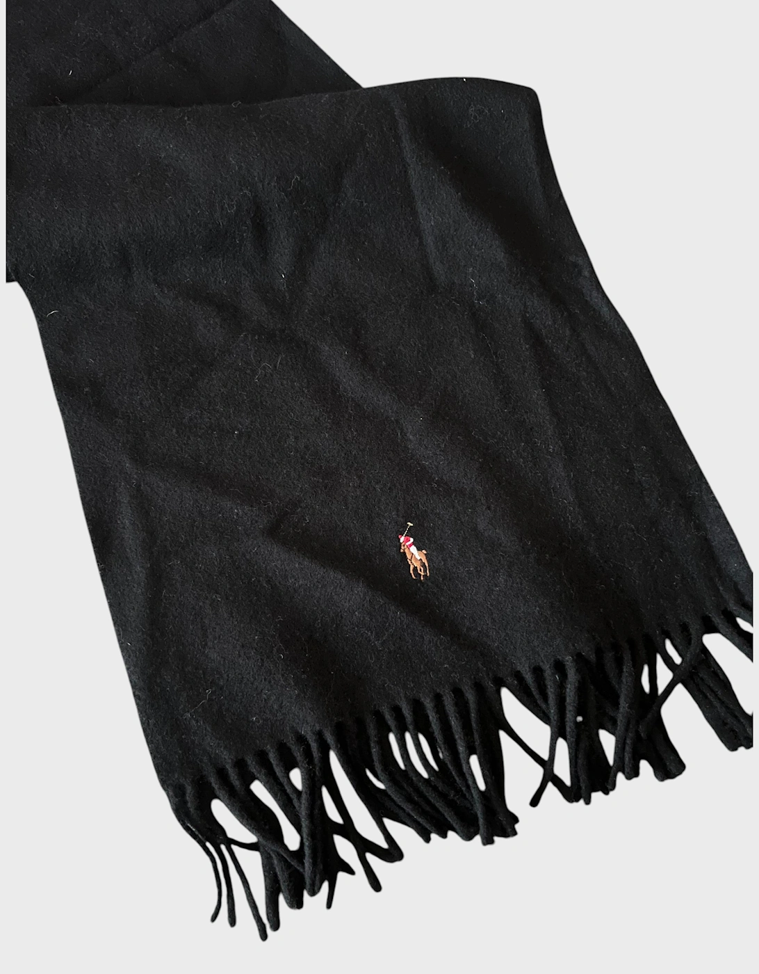Polo Signature Virgin Wool Scarf Black