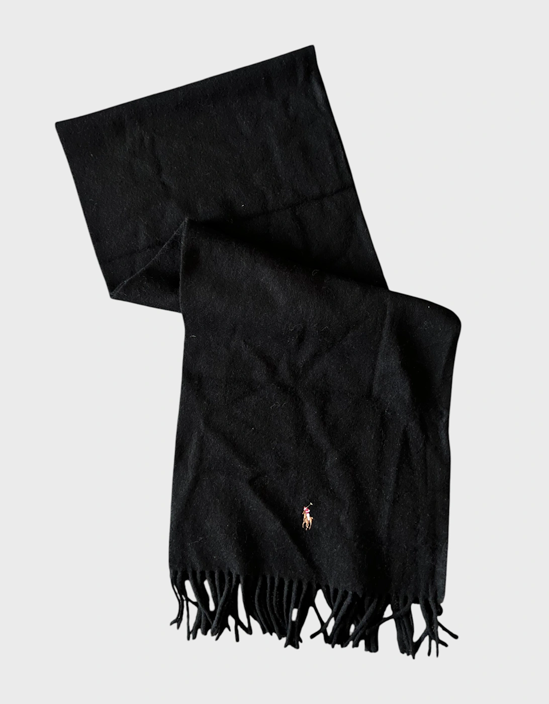 Polo Signature Virgin Wool Scarf Black, 4 of 3