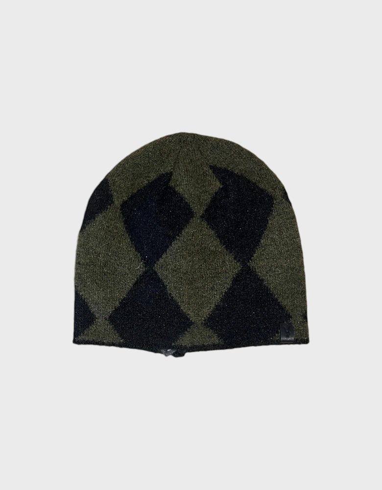 All Saints Diamond Beanie Black Green