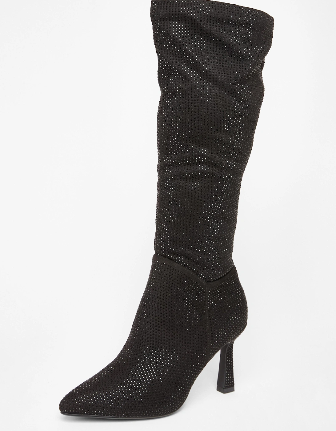 Black Diamante Knee High Boot, 2 of 1