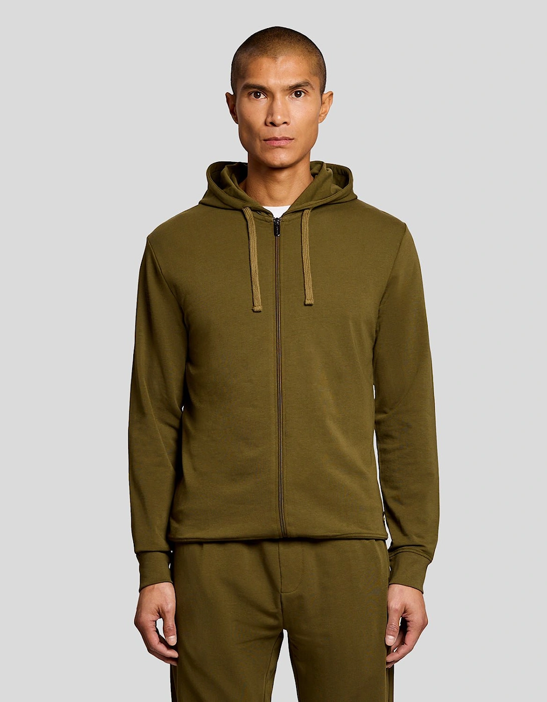 Lyle And Scott Men's Green Lightweight Lounge Zip Hoodie  44 Xxl