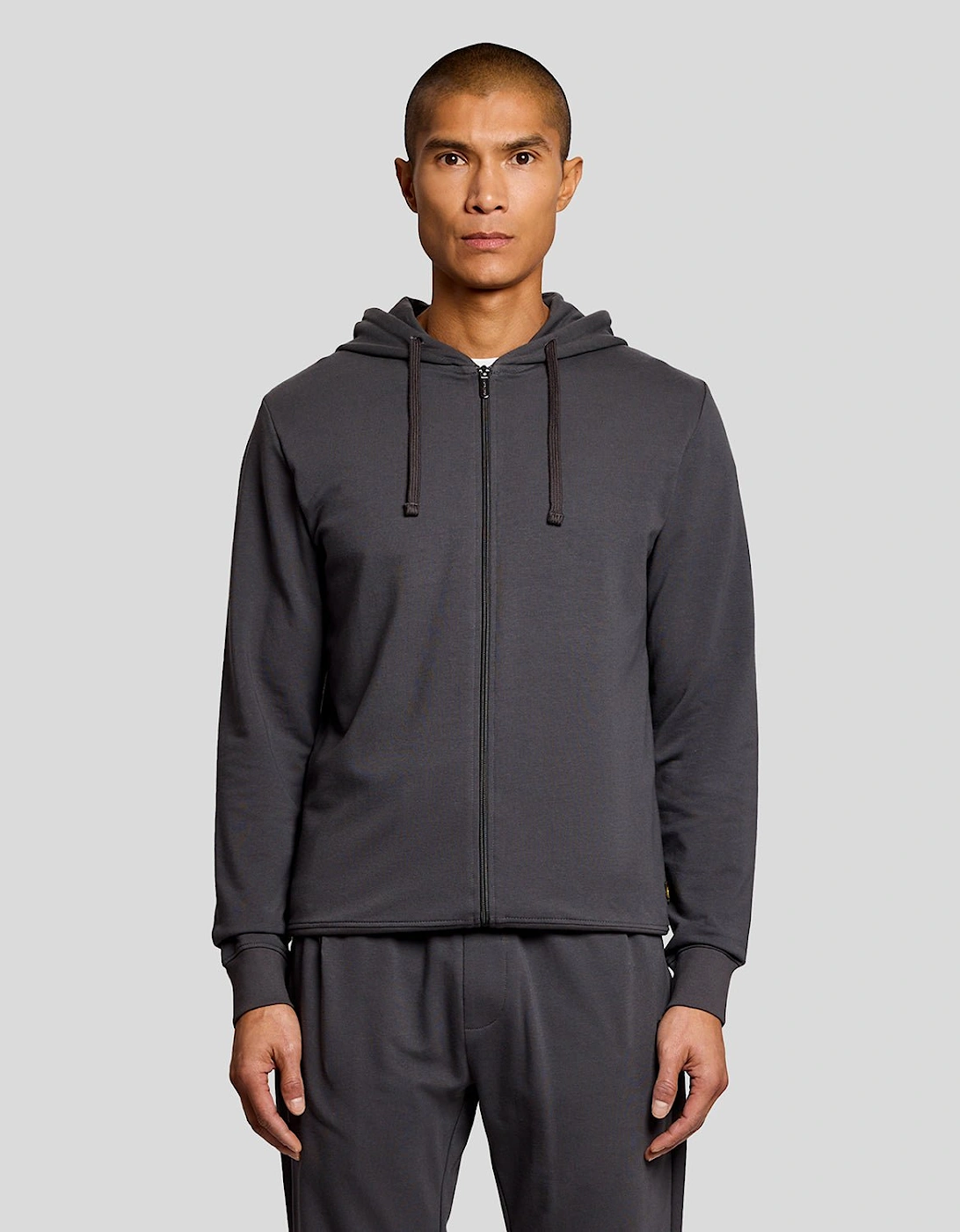 Lyle And Scott Men's Grey Lightweight Lounge Zip Hoodie  44 Xxl